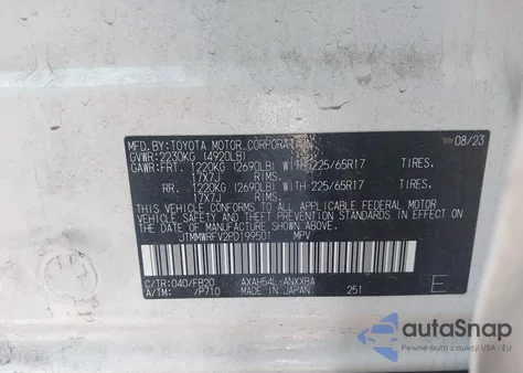 2023 Toyota Rav4 Le from USA, damaged, VIN JTMMWRFV2PD199501